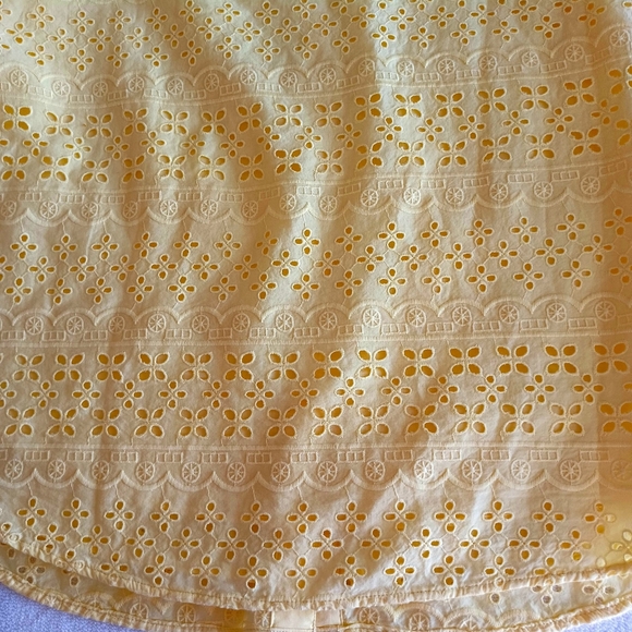 Talbots Yellow Eyelet Button-Front Tunic, Size L - Picture 6 of 16